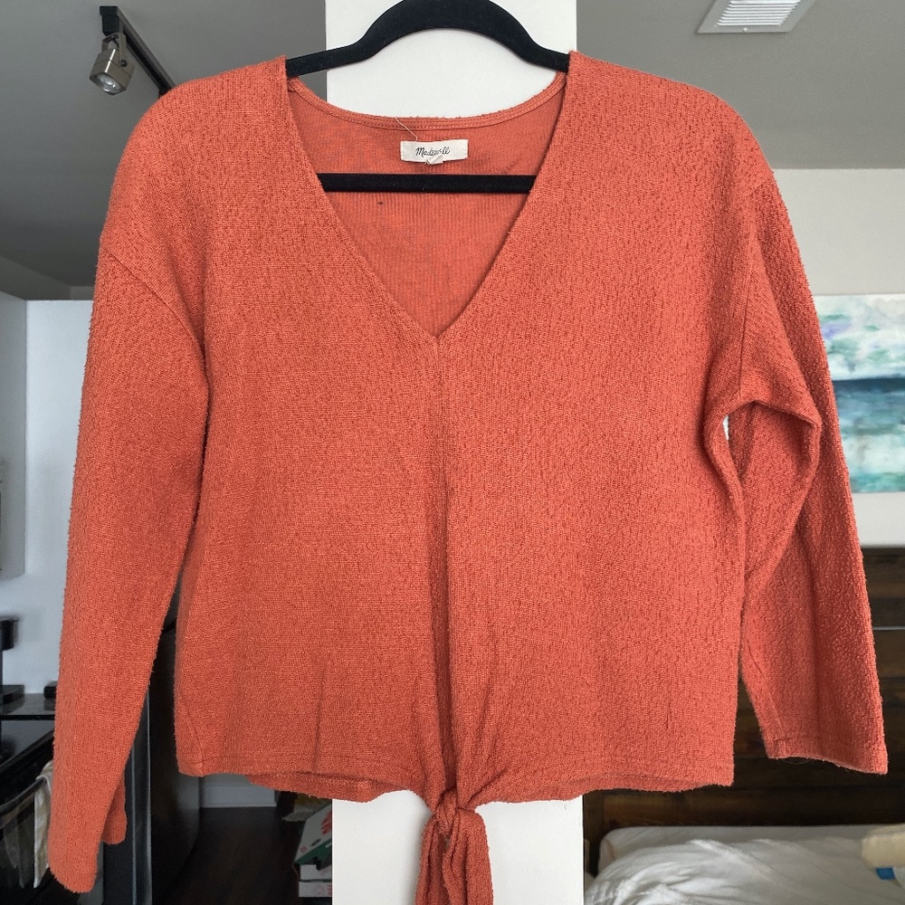 Madewell Burnt Orange 3/4 Sleeve Top